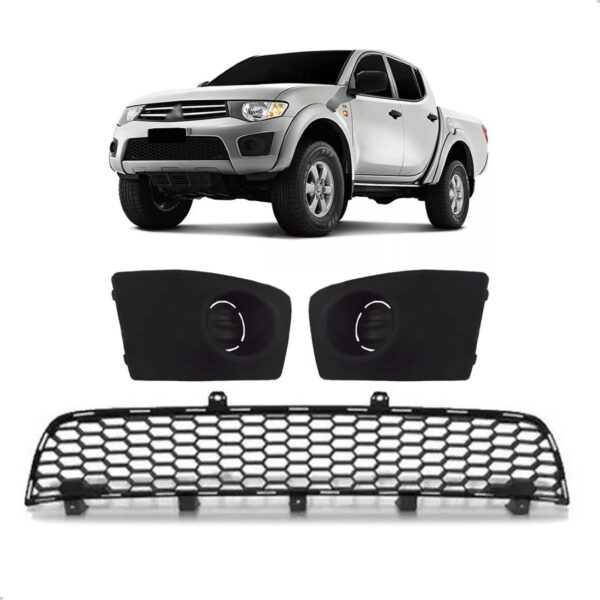 Kit Grade L200 Triton 2011 2012 Com Par Molduras Sem Furo Plástico