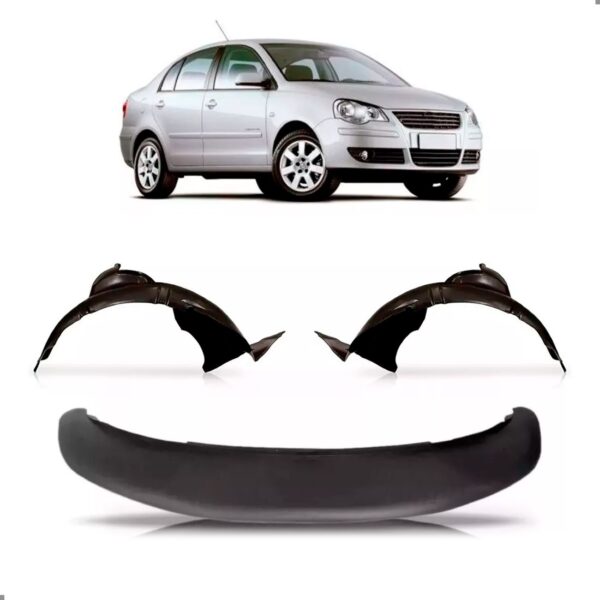 Kit Polo 2007 2008 2009 2010 2011 Defletor E Par Asa Urubu Preto