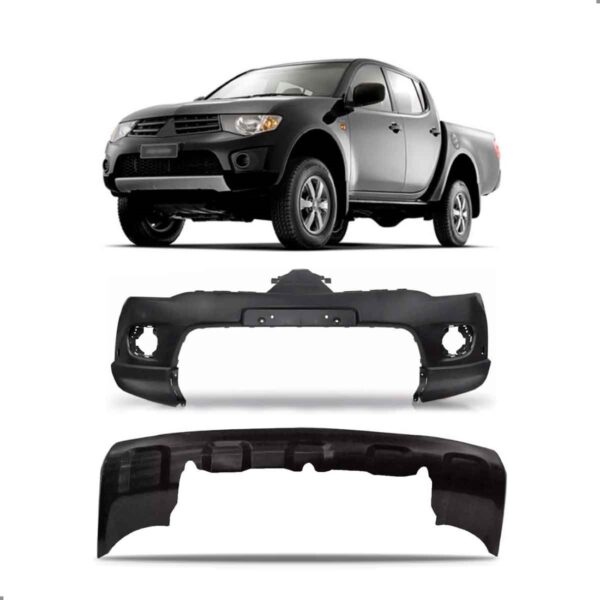 Parachoque Para L200 Triton 2012 2013 Com Spoiler Defletor Preto