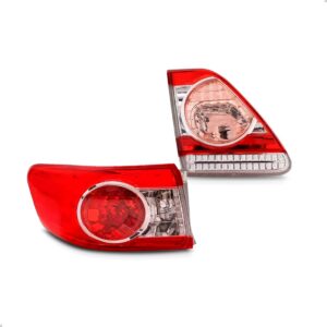 Jogo Lanterna Corolla 2012 2013 Canto E Tampa Lado Esquerdo Vermelho