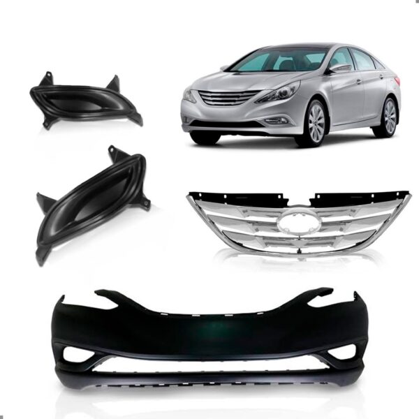 Kit Envolvente Para Hyundai Sonata 2011 A 2014 Com Grades Preto