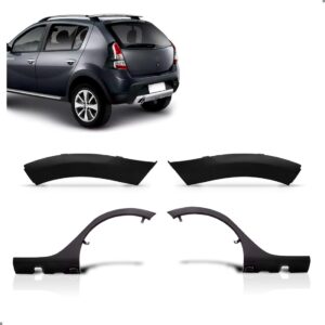 Kit Alargador Traseiro Para Sandero Stepway 2012 A 2014 - 04 Preto