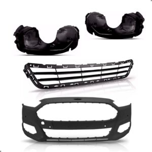 Kit Parachoque Para Ford Fusion 2013 A 2017 Com Grade Preto