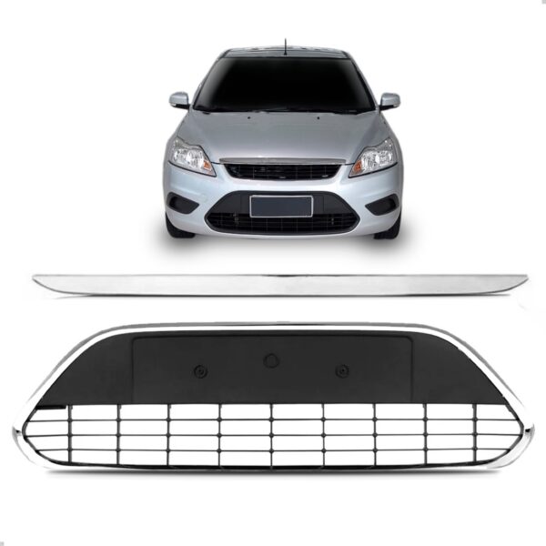 Kit Grade Inferior + Friso Capo Cromado Focus 2009 A 2013