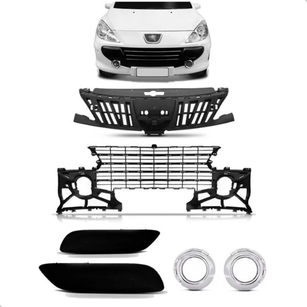 Par De Grade Peugeot 307 Ano 2007 A 2012 Central E Superior Plástico