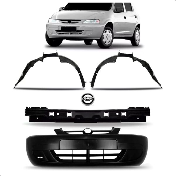 Kit  Parachoque Celta 2000 2001 2002 03 04 05 2006 Dianteiro Preto