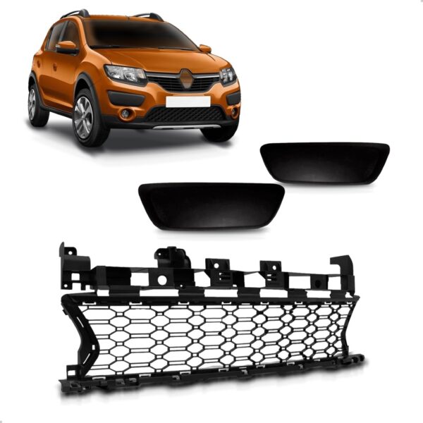 Kit Grade Sandero Stepway 2015 A 19 Par Molduras Parachoque Preto