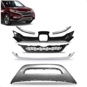 Kit Grades Para Honda Crv 2015 2016 2017 E Aplique Dianteiro Plástico