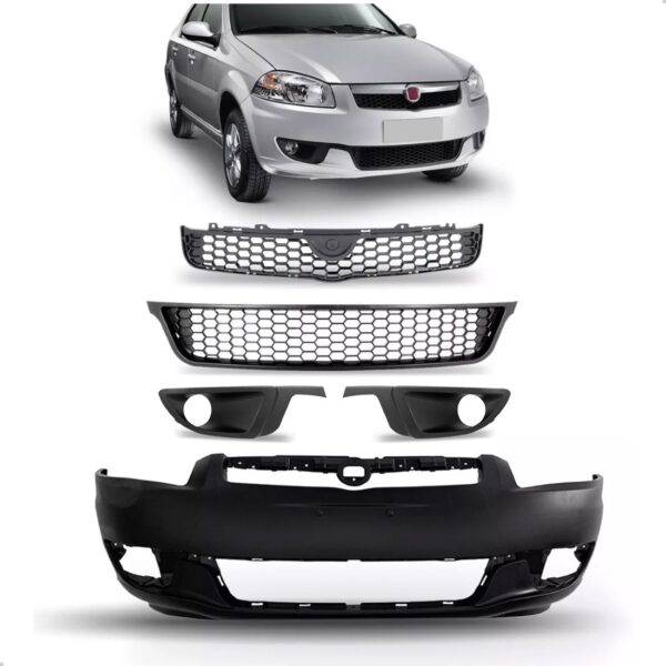 Kit Envolvente Para Fiat Siena El 2013 14 15 2016 Dianteiro Preto