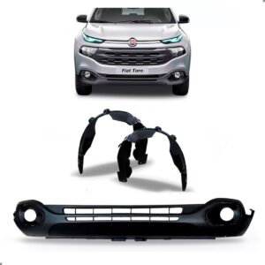 Kit Spoiler Saia Fiat Toro 2016 A 2021 Com Par De Asa Urubu - Preto