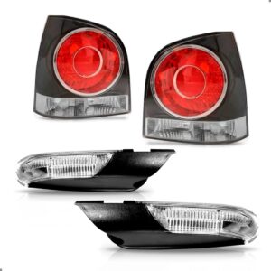 Par Lanterna E Sinaleira Retrovisor Para Polo 2007 A 12 Fumê Ambos Lados Vermelho