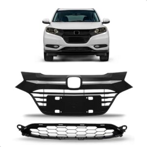 Kit Grade Radiador E Central Para Honda Hrv 2015 2016 2017 Preto