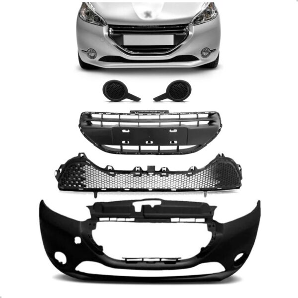 Parachoque Para Peugeot 208 Ano 2012 2013 A 2016 1a Linha  Preto