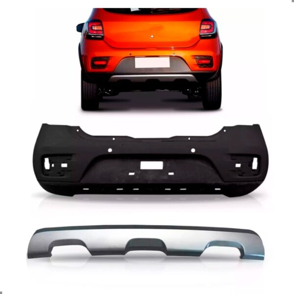 Kit Envolvente Sandero Stepway Traseiro 2015 A 2019 Preto
