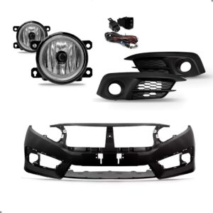 Kit Envolvente Para Civic 2017 A 2019 Com Kit Farol Milha Preto
