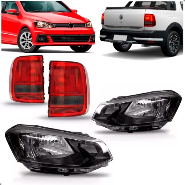 Kit Farois Saveiro 2016 2017 2018 Gvii G7 E Lanternas Fume