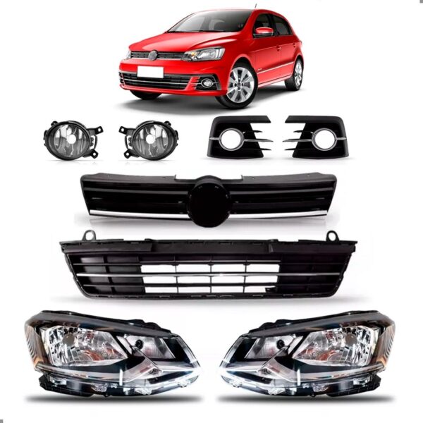 Kit Frente Gol G7 2016 2017 2018 2019 Frisos Cromado Preto