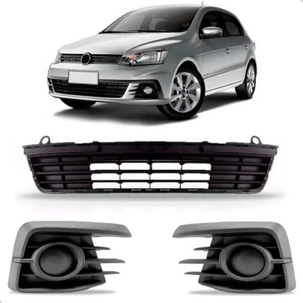 Kit Grades Parachoque Vw Gol G7 2016 2017 2018 Preto