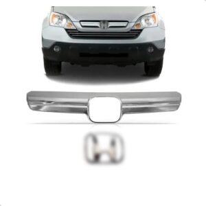 Friso Cromado Grade Para Honda Crv 2007 A 2009 Com Emblema Plástico