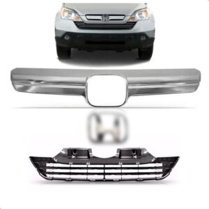 Kit Friso Para Crv 2007 2008 2009 Cromado Com Grade Inferior Plástico