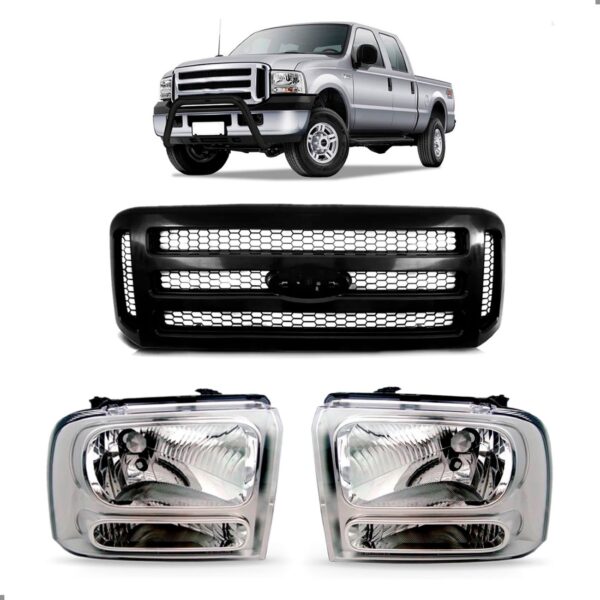Kit Farois E Grade Para Ford F250 2007 A 2010 Preta Preto