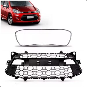 Kit Grade Para Citroen C3 2013 A 2020 Com Friso Cromado Preto