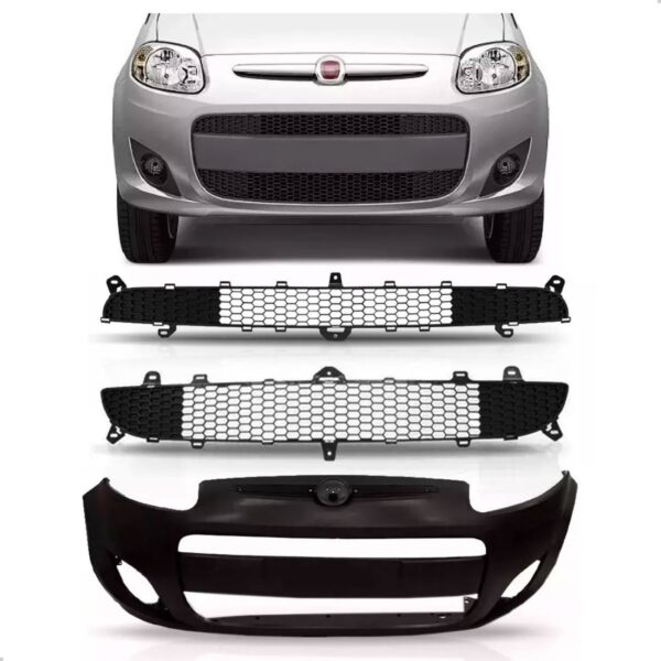 Kit Envolvente Palio Attractive 2012 A 2017 Com Grades Preta São Paulo Acessórios