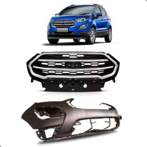 Kit Parachoque E Grade Ecosport 2018 A 2021 Friso Cromado Preto