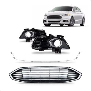 Kit Grades Para Ford Fusion 2013 A 2016 Com Friso Cromado Preto