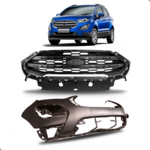 Kit Parachoque E Grade Ecosport 2018 A 2021 Sem Friso Preto