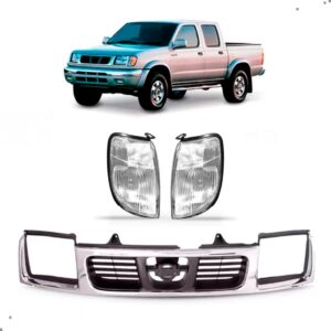 Kit Frente Para Frontier 1998 A 2002 Grade Cinza Ambos Os Lados