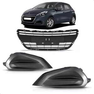 Kit Moldura Para Peugeot 208 Ano 2017 A 2020 Aro Cromado Plástico