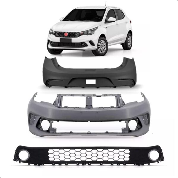Kit Envolvente Argo 2017 A 2024 Dianteiro E Traseiro Spoiler Preto