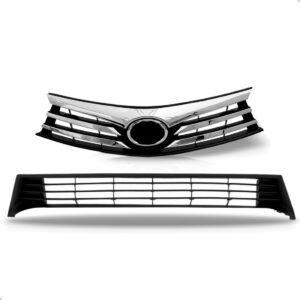 Tela Frontal Central + Moldura Milha + Emblema Corolla 14/17 Preto Cromado