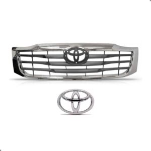 Tela Frontal Para Hilux 2012 2013 14 15 Cromada Com Emblema Preto