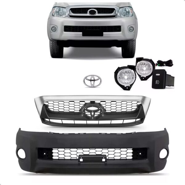 Kit Frente Para Hilux 2009 2010 2011 Com Furo Moldura Preto