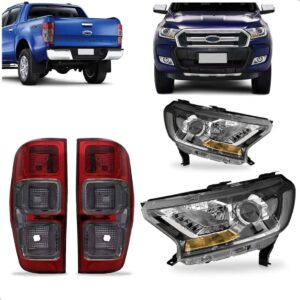 Par Farol Ranger 16 A 2023 Mascara Negra Com Par Sinaleiras Ambos Lados