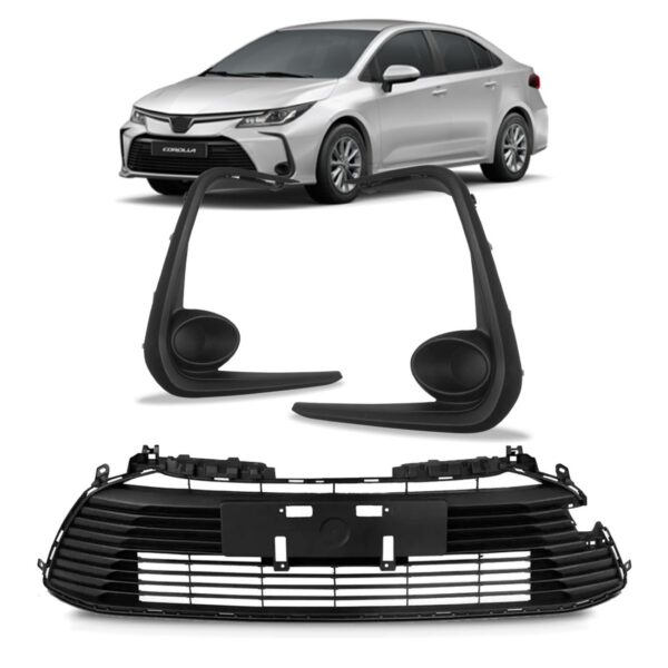 Kit Grade Inferior Sem Furo Auxiliar Corolla 2020 A 24 Preto Fosco
