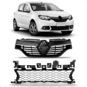 Kit Grade Superior E Inferior Sandero 2015 A 2019 Preto