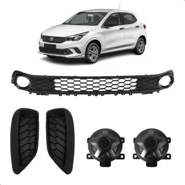 Tela Frontal Inferior Argo 17 18 19 A 23 Com Tampas Laterais Plástico