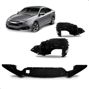 Par Asa Urubu Honda Civic 2020 21 Defletor Spoiler Inferior