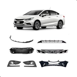 Kit Envolvente Dianteiro Para Cruze 2017 18 2019 C/ Par Guia Preto
