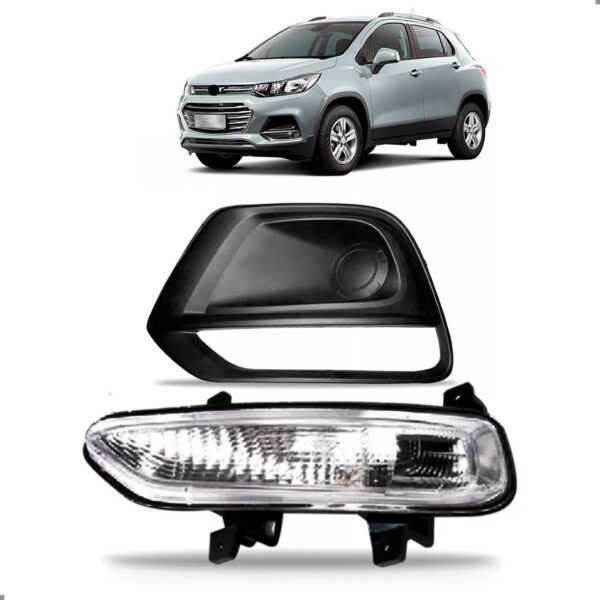 Farol Milha Drl E Moldura Para Tracker 2017 A 2020 Esquerdo Preto