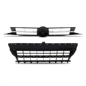 Kit Grade Polo 2018 A 2022 Superior E Inferior Friso Cromado Fosco