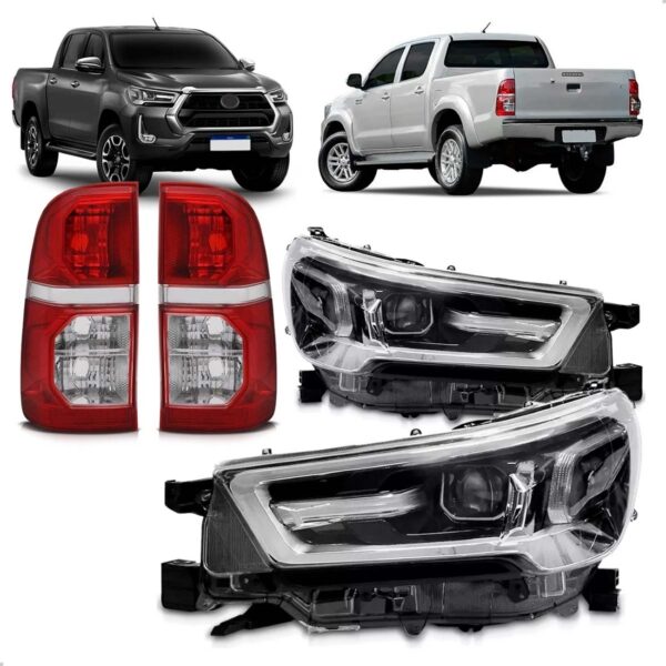 Kit Iluminação Hilux Srx 2021 A 2024 Full Farois E Lanternas