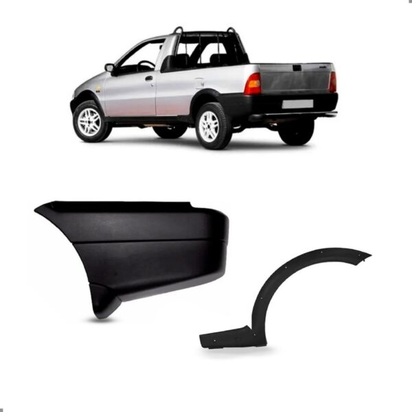 Kit Polaina Traseira Strada 1997 A 2000 E Alargador Esquerdo