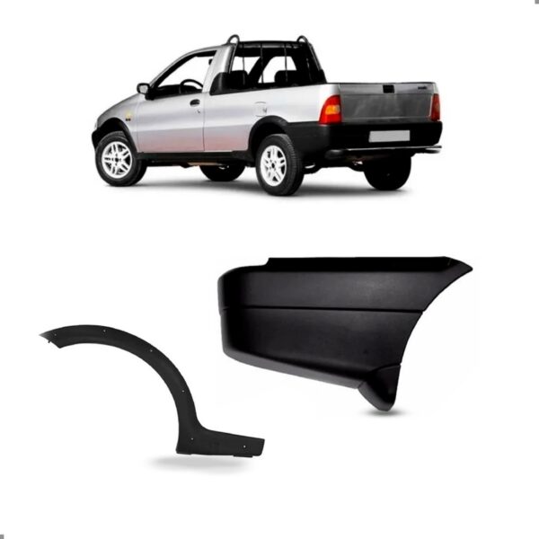 Kit Polaina Traseira Strada 1997 A 2000 C/ Alargador Direito