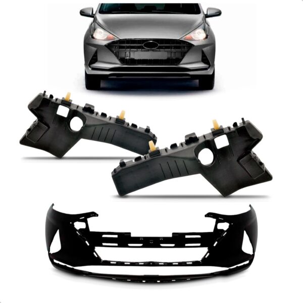 Kit Envolvente Dianteiro Hb20 2020 A 2022 Com Par Guias Preto