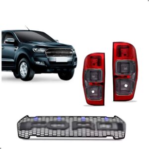 Kit Grade E Sinaleiras Para Ford Ranger 2017 2018 2019 Preto