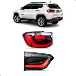 Par Sinaleira P/ Jeep Compass 17 A 21 Canto E Tampa Esquerd Esquerdo/motorista Vermelho